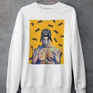 Tupac 2Pac Unisex White Sweatshirt all sizes available